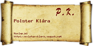 Polster Klára névjegykártya